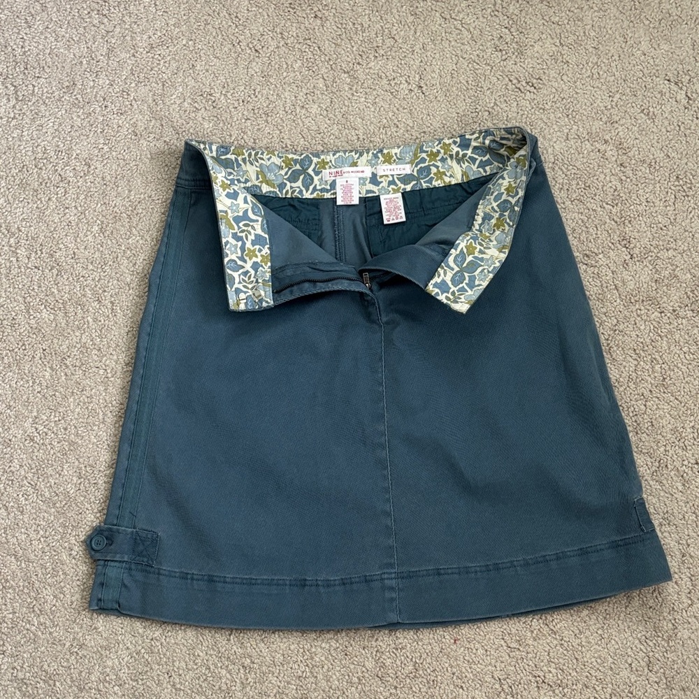 Nine West Teal A-Line Skirt